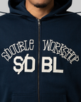 Chuck Fleece Zip Hoodie - Navy