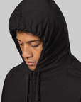 Crest Jersey Hoodie - Washed Black