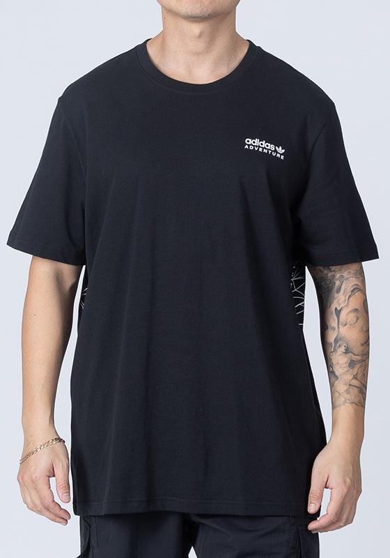 adidas Originals Adventure mountain t-shirt with back graphics in black