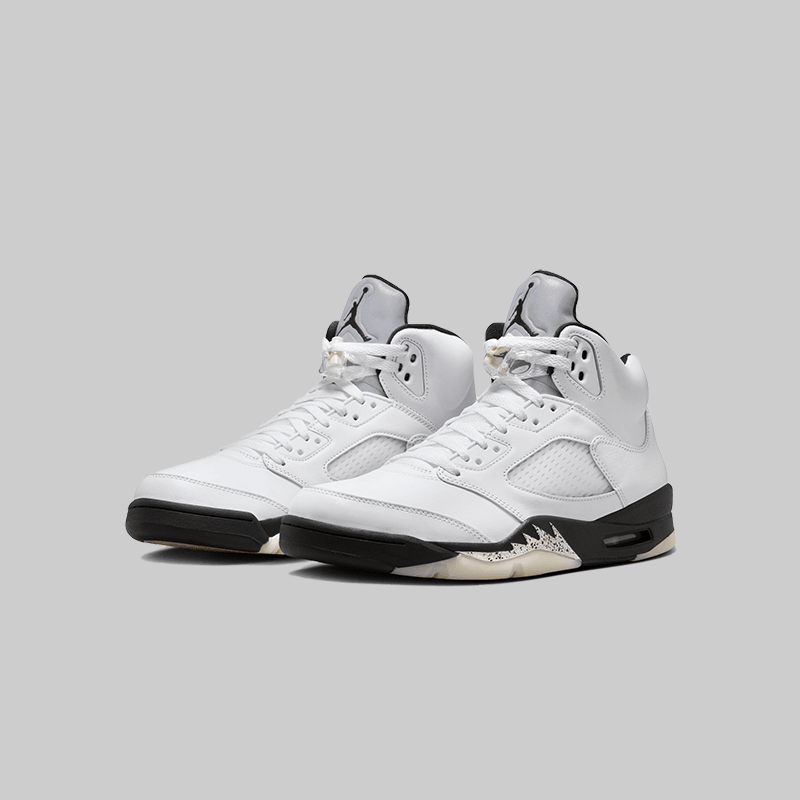 Retro Metallic Silver Jordan 5s All White Discount Air Jordan