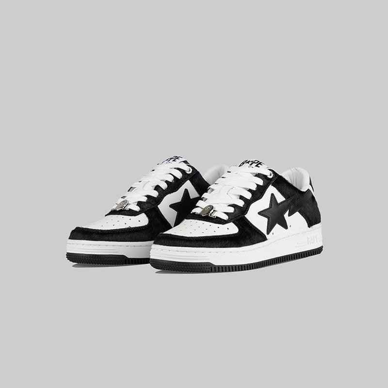 a bathing ape bapesta low m1 white black