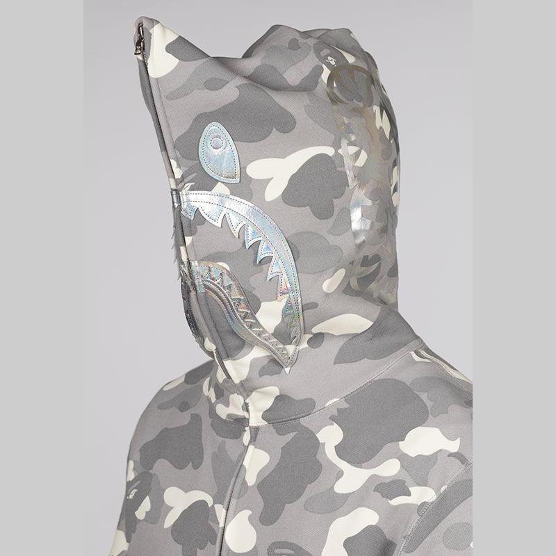 City Camo Shark Full Zip Hoodie - Grey – LOADED
