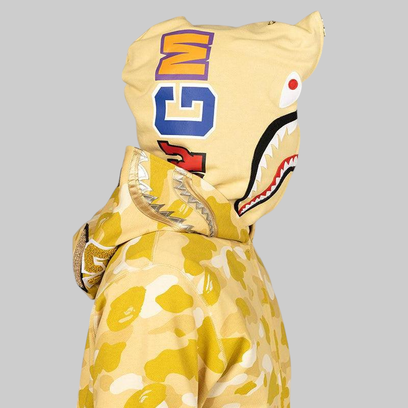 Pubg Yellow Bape Shark Hoodie Colour Camo Double Shark Full Zip