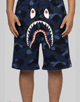 Colour Camo Shark Sweat Short - Navy - LOADED