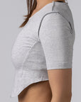 Cropped T-Shirt - Light Grey Heather - LOADED