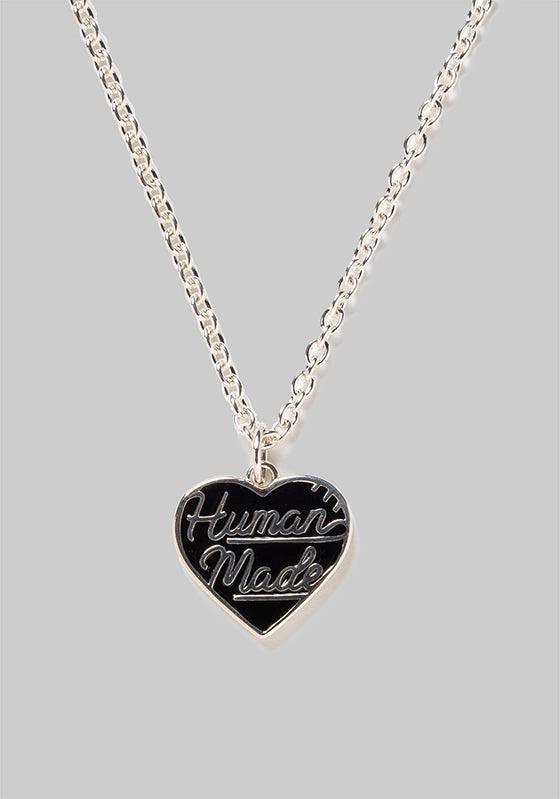 Heart Silver Necklace - Black - LOADED