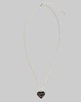 Heart Silver Necklace - Black - LOADED