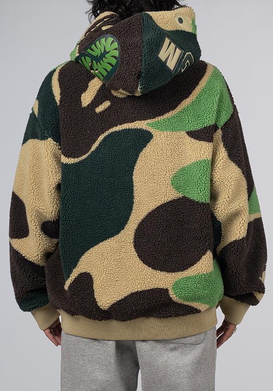 Mega ABC Camo Shark Boa Hoodie Jacket - Green