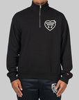 Military Half-Zip Sweatshirt - Black - LOADED