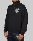 Military Half-Zip Sweatshirt - Black - LOADED