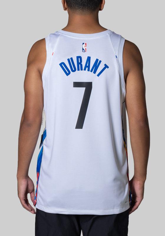 Men's Brooklyn Nets Kevin Durant 7 NBA City Edition Jersey White