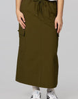 Nylon Cargo Midi Skirt - Flight Green - LOADED