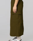 Nylon Cargo Midi Skirt - Flight Green - LOADED