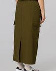 Nylon Cargo Midi Skirt - Flight Green - LOADED