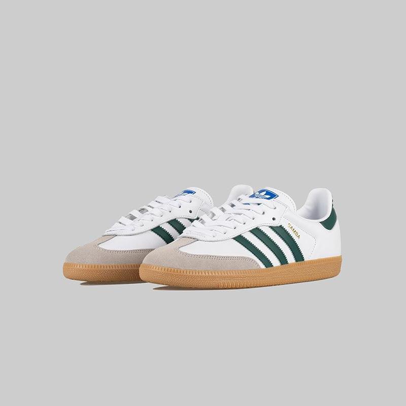 adidas gazelle silver green womens Adidas Unisex Samba OG Black / Cream White / Collegiate Green Low Top  Sneakers main image 0