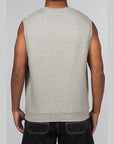Script Vest Sweat - Grey Heather/White - LOADED