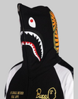 Souvenir Shark Zip Hoodie - Black