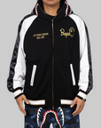 Souvenir Shark Zip Hoodie - Black