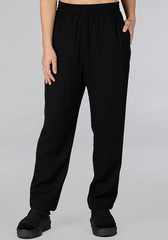 Straight Woven Cuffed Pant - Black - LOADED