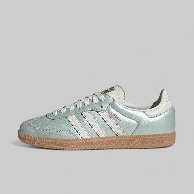 adidas gazelle silver green womens adidas Sambae Shoes - Women's - Cloud White / Green / Off White