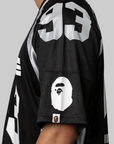 Line Camo Jacquard Relaxed Fit Football Jersey - Black