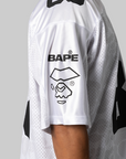 Solid Camo Multi Logo Relaxed Fit Football Jersey T-Shirt - White