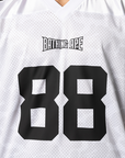 Solid Camo Multi Logo Relaxed Fit Football Jersey T-Shirt - White