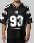 Solid Camo Jacquard Mesh Football Jersey - Black