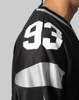 Solid Camo Jacquard Mesh Football Jersey - Black