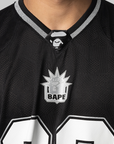 Solid Camo Jacquard Mesh Football Jersey - Black
