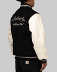 Embroidery Varsity Jacket - Black