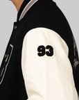 Embroidery Varsity Jacket - Black