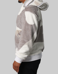 Colour Camo Shark Full Zip Sherpa Jacket - White