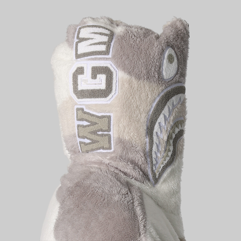 Colour Camo Shark Full Zip Sherpa Jacket - White