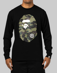 1st Camo Big Ape Head Long Sleeve - Black/Green