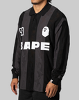 STA Stripe Pattern Jacquard Multi Relaxed Fit Logo Long Sleeve - Black