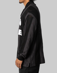 STA Stripe Pattern Jacquard Multi Relaxed Fit Logo Long Sleeve - Black