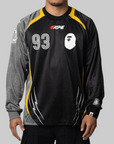 Multi Logo Relaxed Fit Football Long Sleeve Jersey - Black