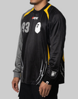 Multi Logo Relaxed Fit Football Long Sleeve Jersey - Black