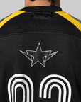 Multi Logo Relaxed Fit Football Long Sleeve Jersey - Black