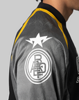 Multi Logo Relaxed Fit Football Long Sleeve Jersey - Black