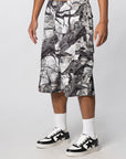 Tree Edge Camo Cargo Short - White