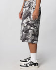 Tree Edge Camo Cargo Short - White