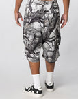 Tree Edge Camo Cargo Short - White