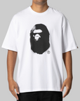 Spray Print Ape Head Relaxed Fit T-Shirt 