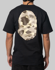 Colour Camo Big Ape Head T-Shirt - Black