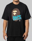 Stencil Font Ape Head Relaxed Fit T-Shirt - Black
