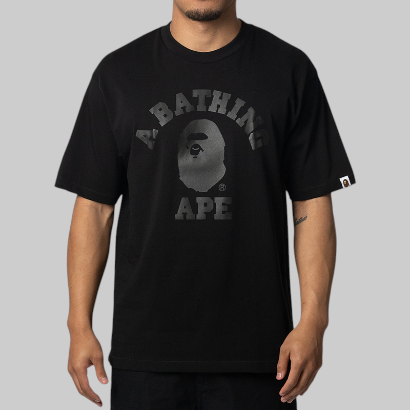 Tonal College Relaxed Fit T-Shirt - Black