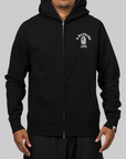 Over Print Full Zip Hoodie - Black