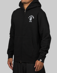 Over Print Full Zip Hoodie - Black